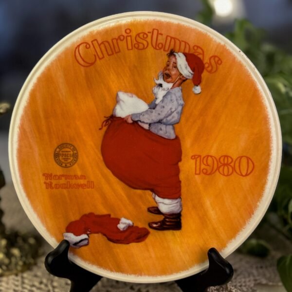 Prato Norman Rockwell Santa Plays Santa – Christmas 1980 - Imagem 3