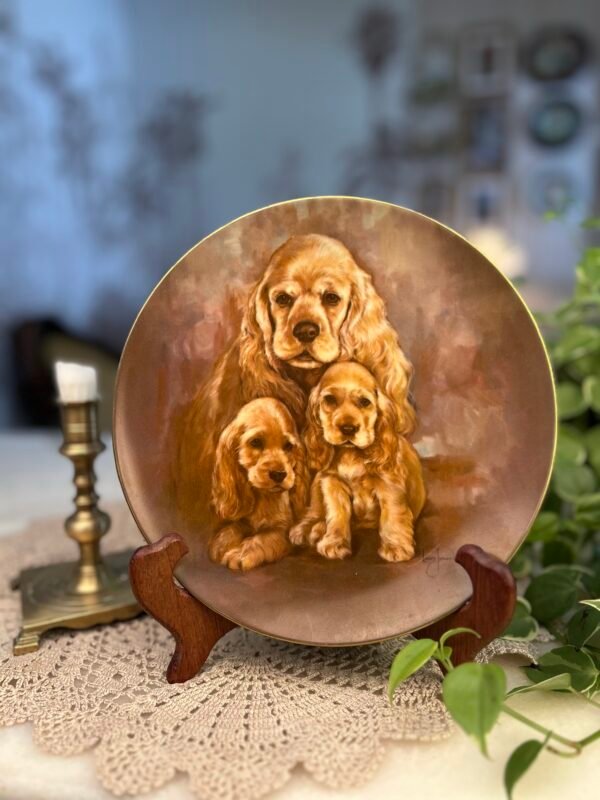 Prato Decorativo Colecionável Cocker Spaniels – Coleção My Favorite Pets, Lee Jansen, 1982