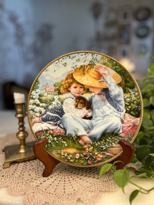 Prato Decorativo de Colecionador A Time to Love – Sandra Kuck – Reco International, 1989 – Edição Limitada