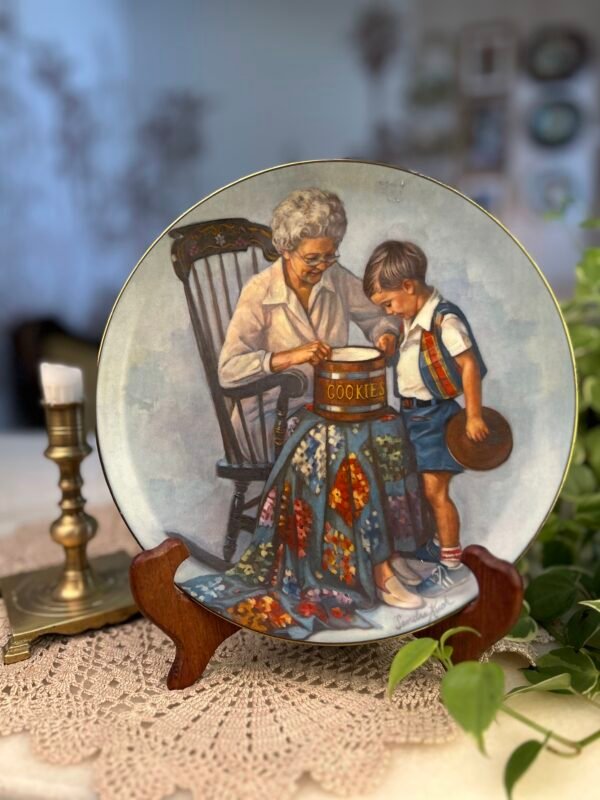 Prato Decorativo de Colecionador Grandma's Cookie Jar – Sandra Kuck – Reco Collection, 1981 – Edição Limitada