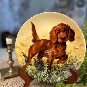 Prato Decorativo Colecionável Knowles Missing the Point – The Irish Setter – Lynn Kaatz, 1988