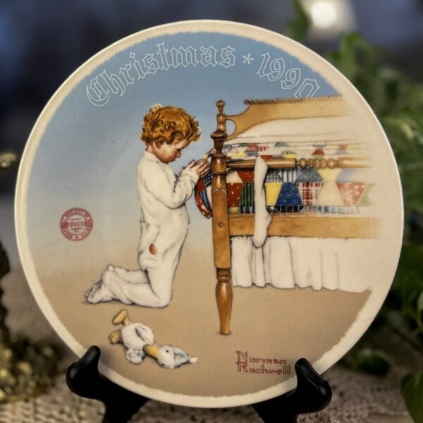 Prato Norman Rockwell “A Christmas Prayer” – Christmas 1990 - Imagem 3