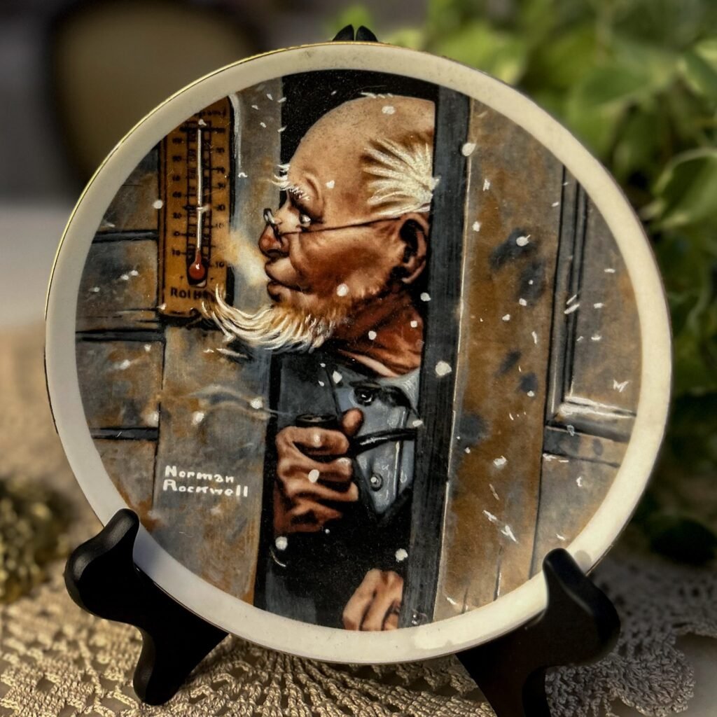 Prato Decorativo Norman Rockwell – Senhor na Neve