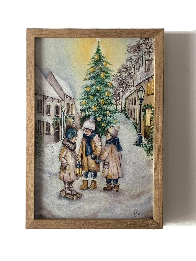 Quadro Brincando na neve II - Reprodução Artística