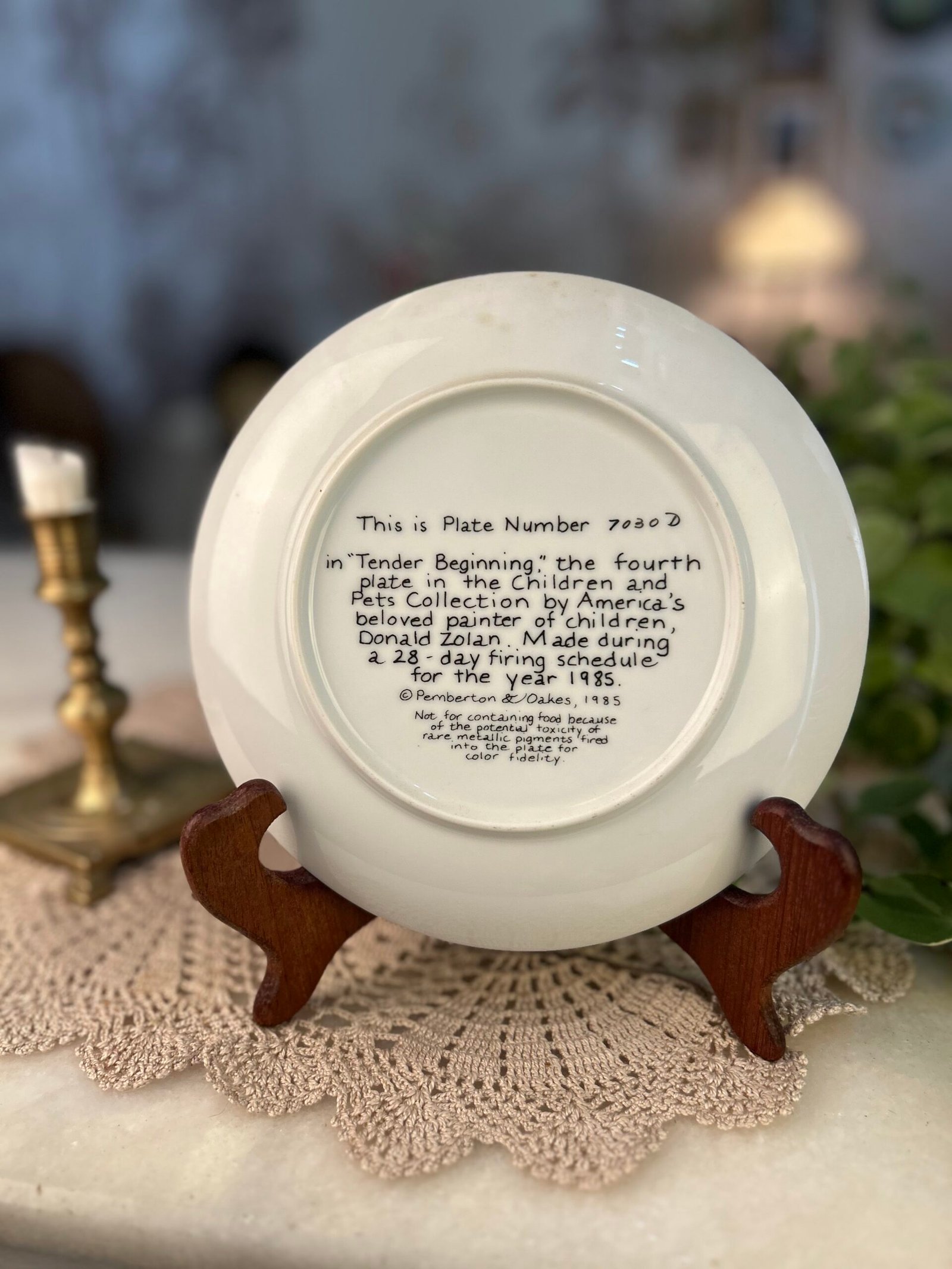 Prato decorativo Tender Beginning – Donald Zolan - Imagem 2