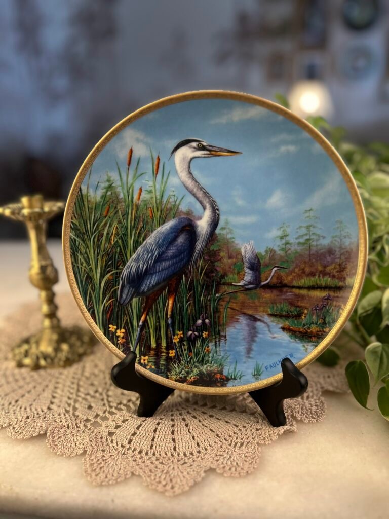 Prato decorativo The Great Blue Heron – James Faulkner 1988