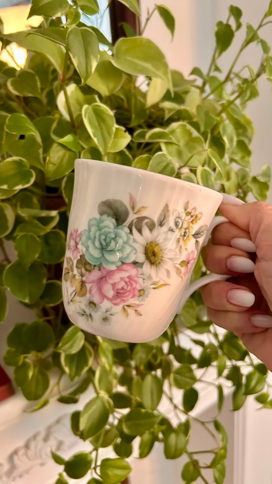 Caneca Vintage Inglesa Sadler Wellington em Fine Bone China Floral - Imagem 1