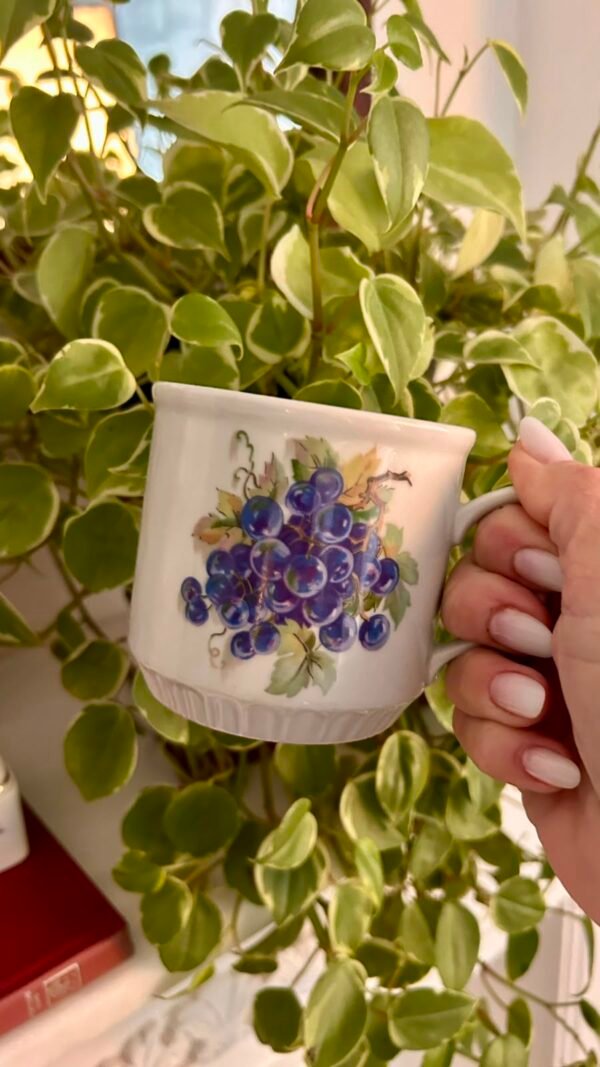 Caneca vintage alemã Ilmenau com estampa de uvas - Imagem 1