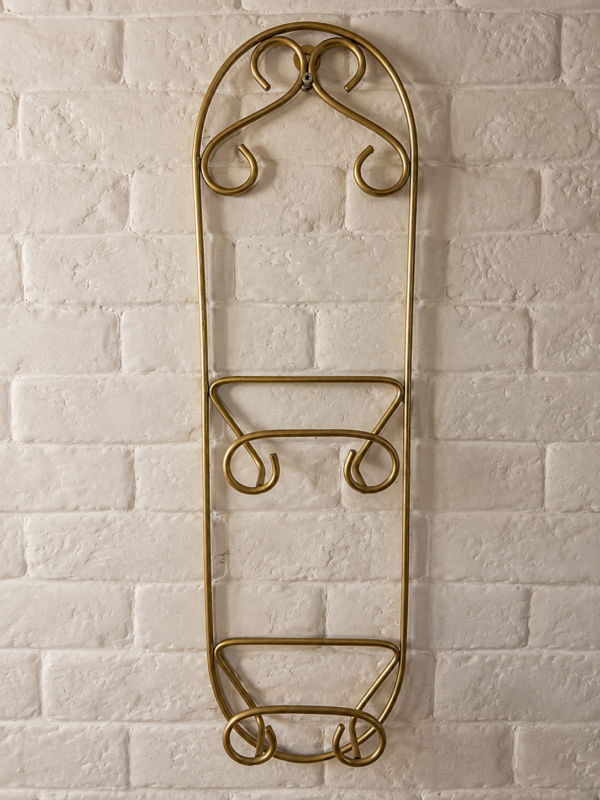Suporte de parede vintage dourado para 4 pratos decorativos - Imagem 2