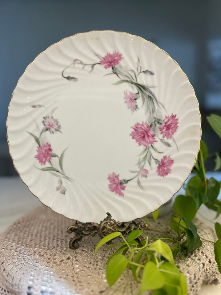 Prato floral Shofu China – cravos rosas – Japão