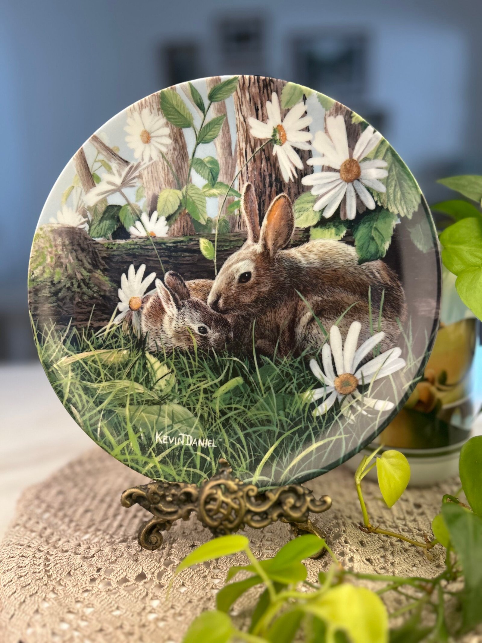 Prato decorativo The Rabbit – Kevin Daniel – Edição Limitada - Imagem 1