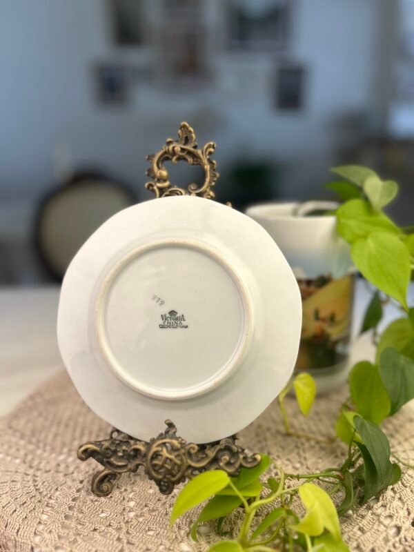 Prato Victoria China Czechoslovakia com Rosas Amarelas - Imagem 2