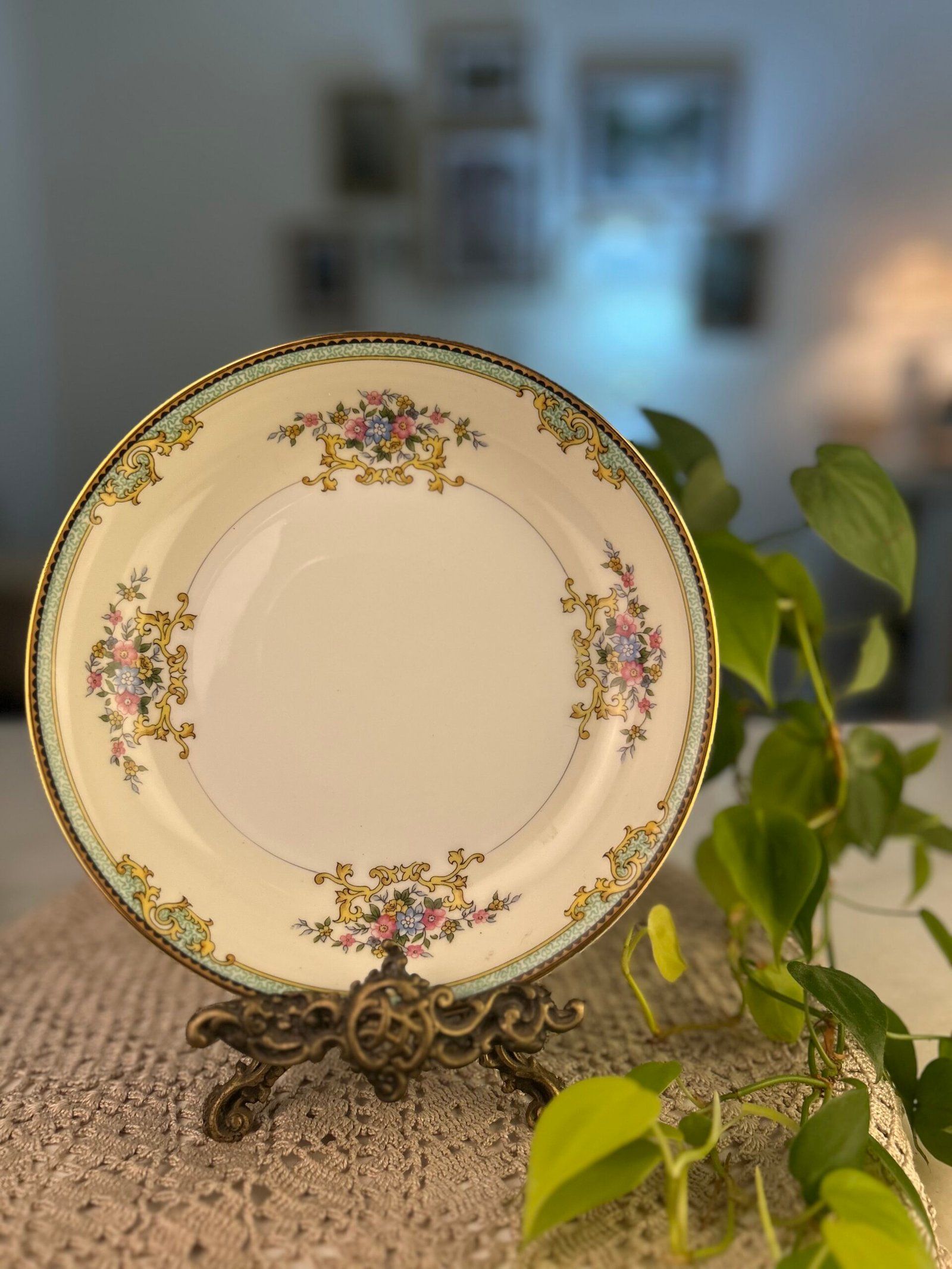 Prato Noritake Marcelle Floral Japonês Vintage - Imagem 1