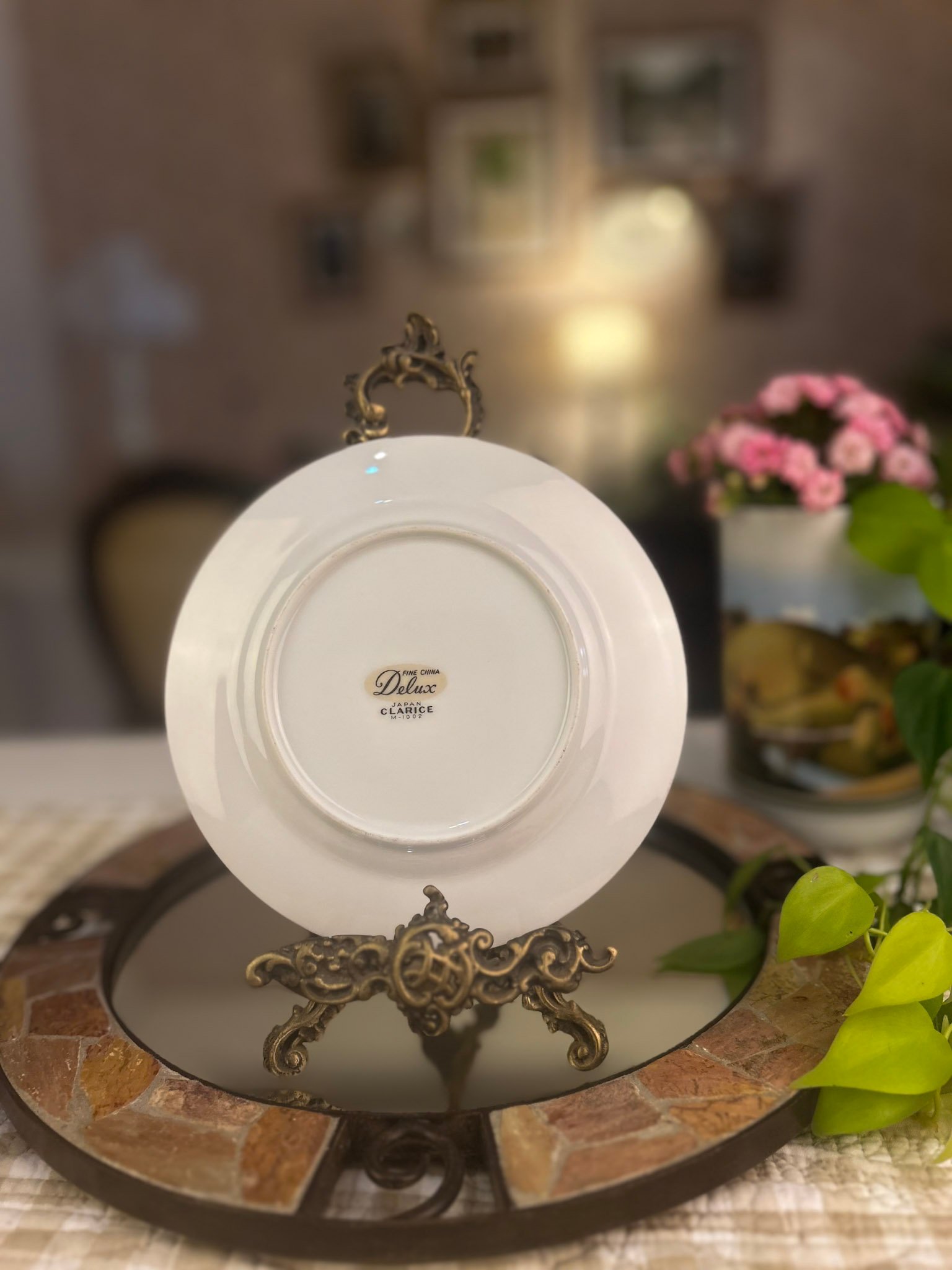 Prato de sobremesa japonês Clarice Deluxe com flores delicadas - Imagem 2