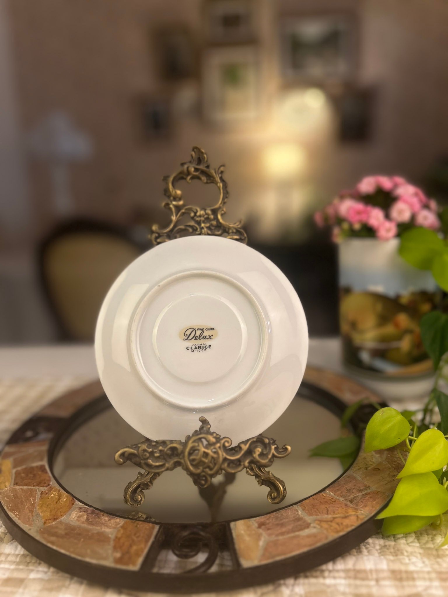 Pires japonês Clarice Deluxe com flores azuis e rosas - Imagem 2