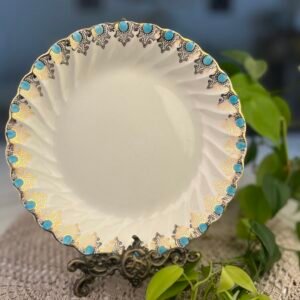 Prato Myott Jewel Azul e Dourado – Inglaterra