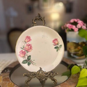 Prato de pão inglês Rose Bouquet com rosas cor-de-rosa