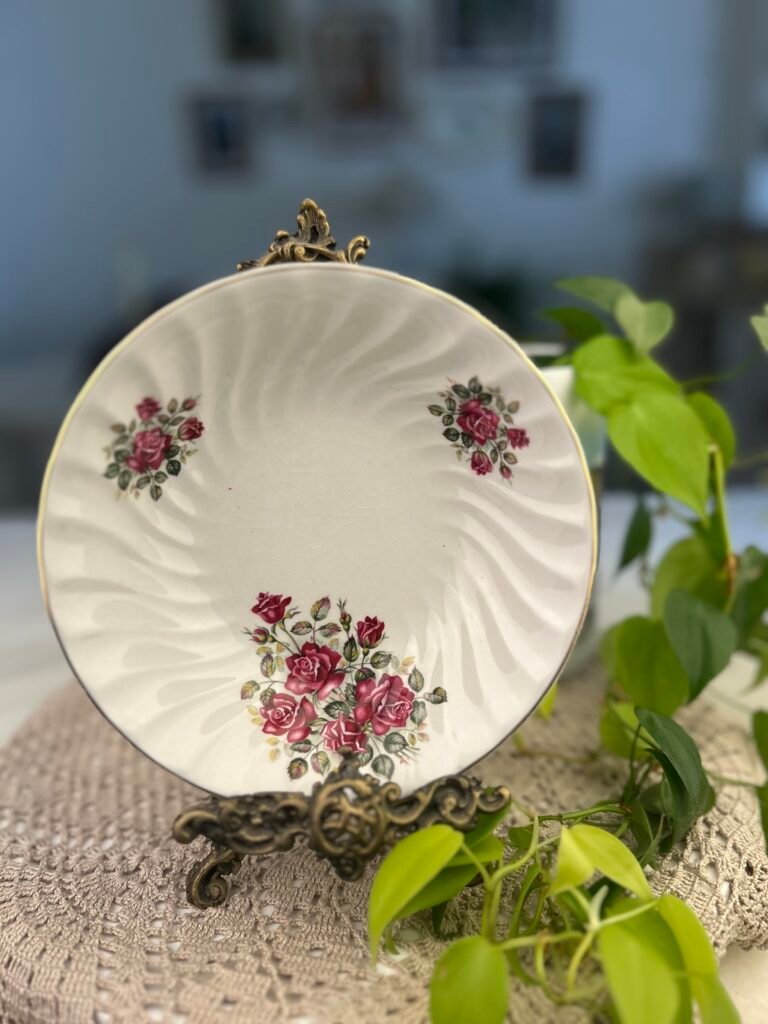 Bowl Wood & Sons Rosewood com Rosas – Inglaterra