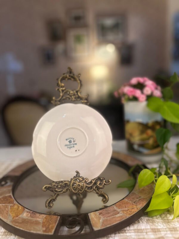 Prato inglês Johnson Bros Pareek floral com borda verde - Imagem 2
