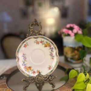 Prato inglês Johnson Bros Pareek floral com borda verde
