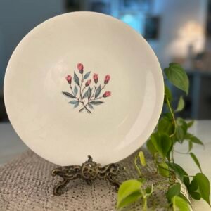 Prato inglês Enoch Wedgwood floral rosa e azul