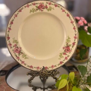 Prato inglês Alfred Meakin com flores rosas