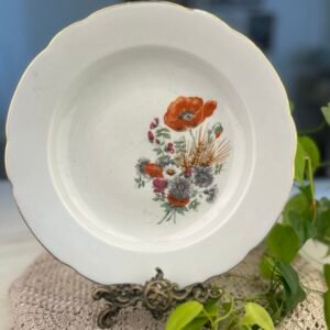 Prato fundo Kahla floral campestre – Made in GDR