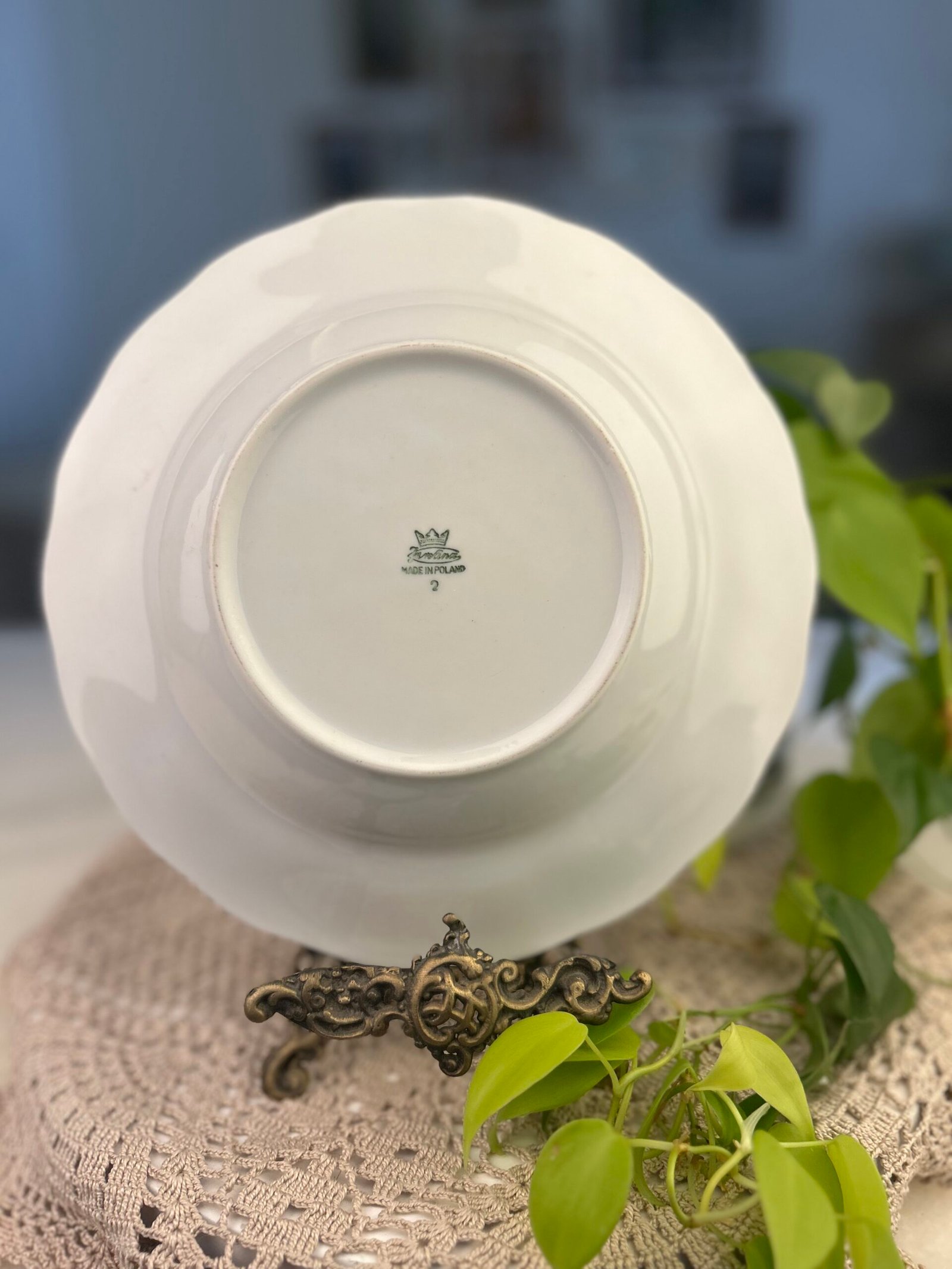 Prato fundo floral vintage – Made in Poland - Imagem 2