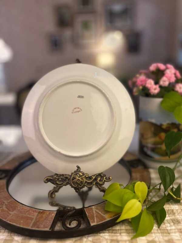 Prato vintage Limoges com rosas e ornamentos dourados - Imagem 2