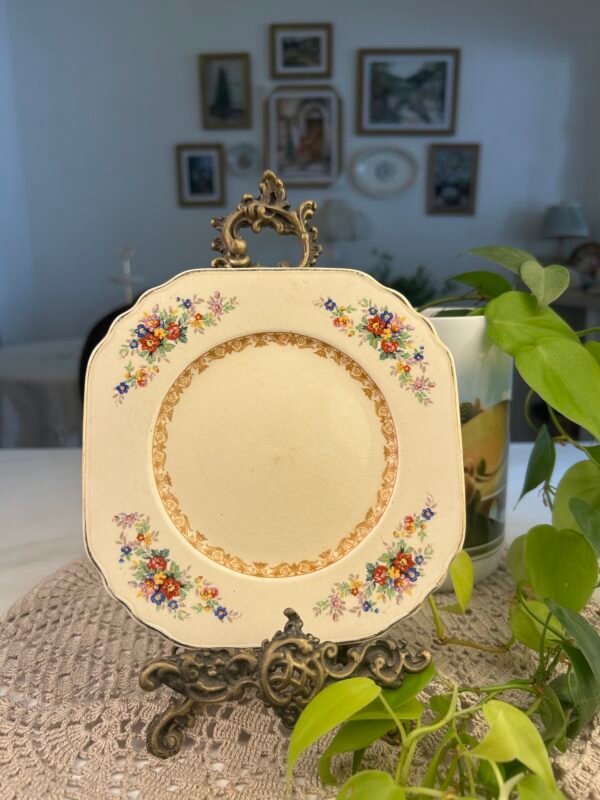 Prato inglês Wedgwood floral quadrado - Imagem 1