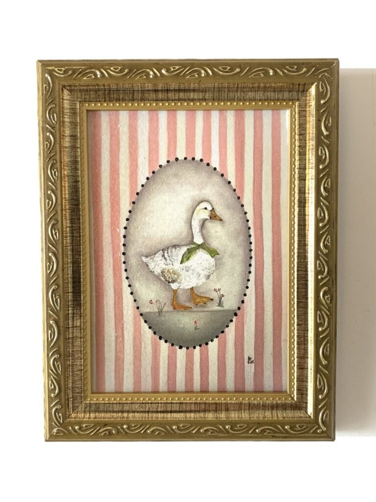 Quadro A Pata de Laço Verde - Reprodução Artística