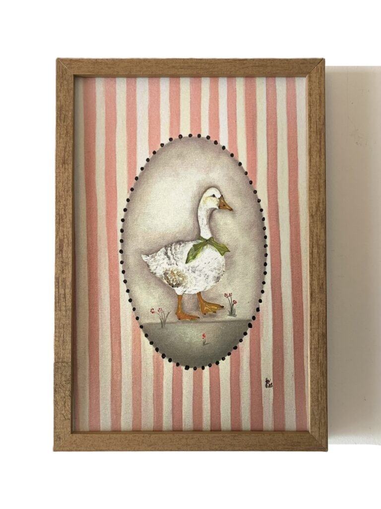 Quadro A Pata de Laço Verde - Reprodução Artística