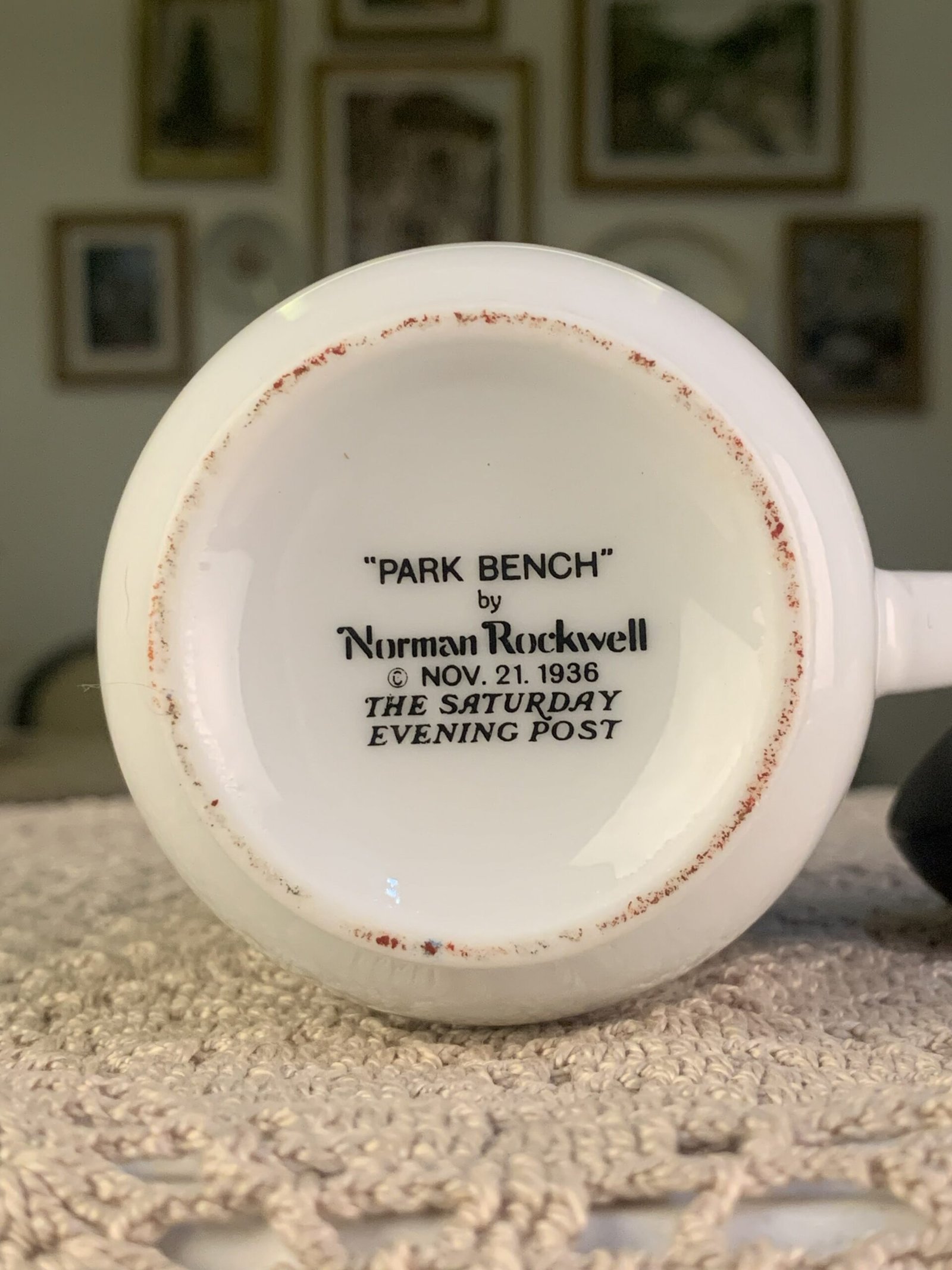 Caneca vintage Norman Rockwell Park Bench – The Saturday Evening Post - Imagem 2