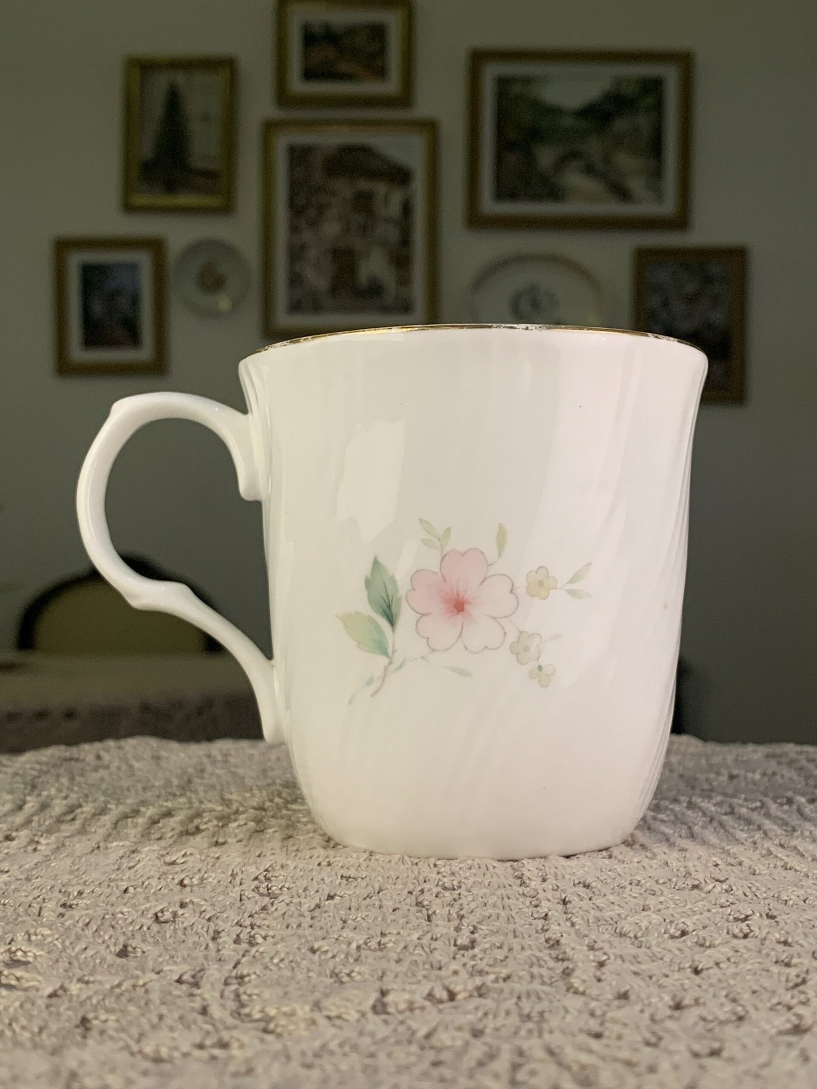 Caneca inglesa vintage Sadler Wellington floral rosa - Imagem 2