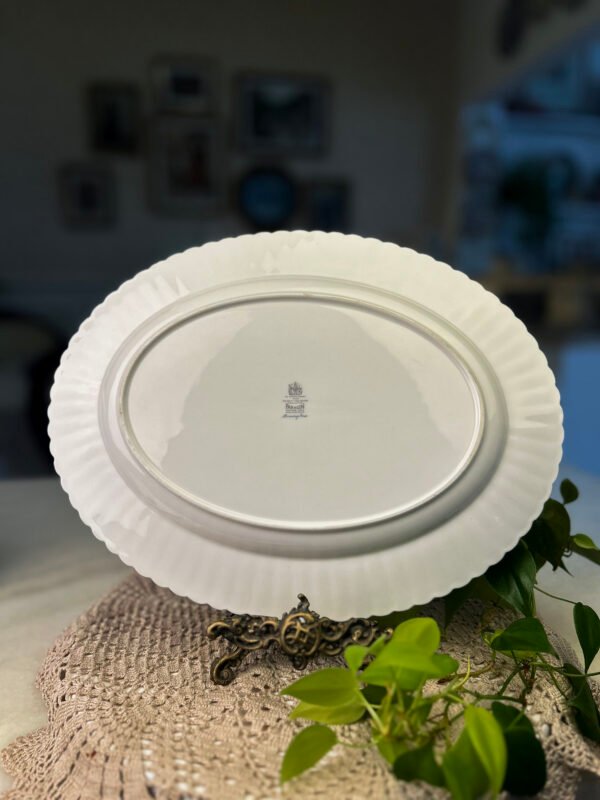 Travessa oval Paragon inglesa com rosas azuis - Imagem 2