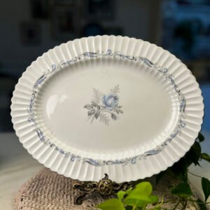 Travessa oval Paragon inglesa com rosas azuis