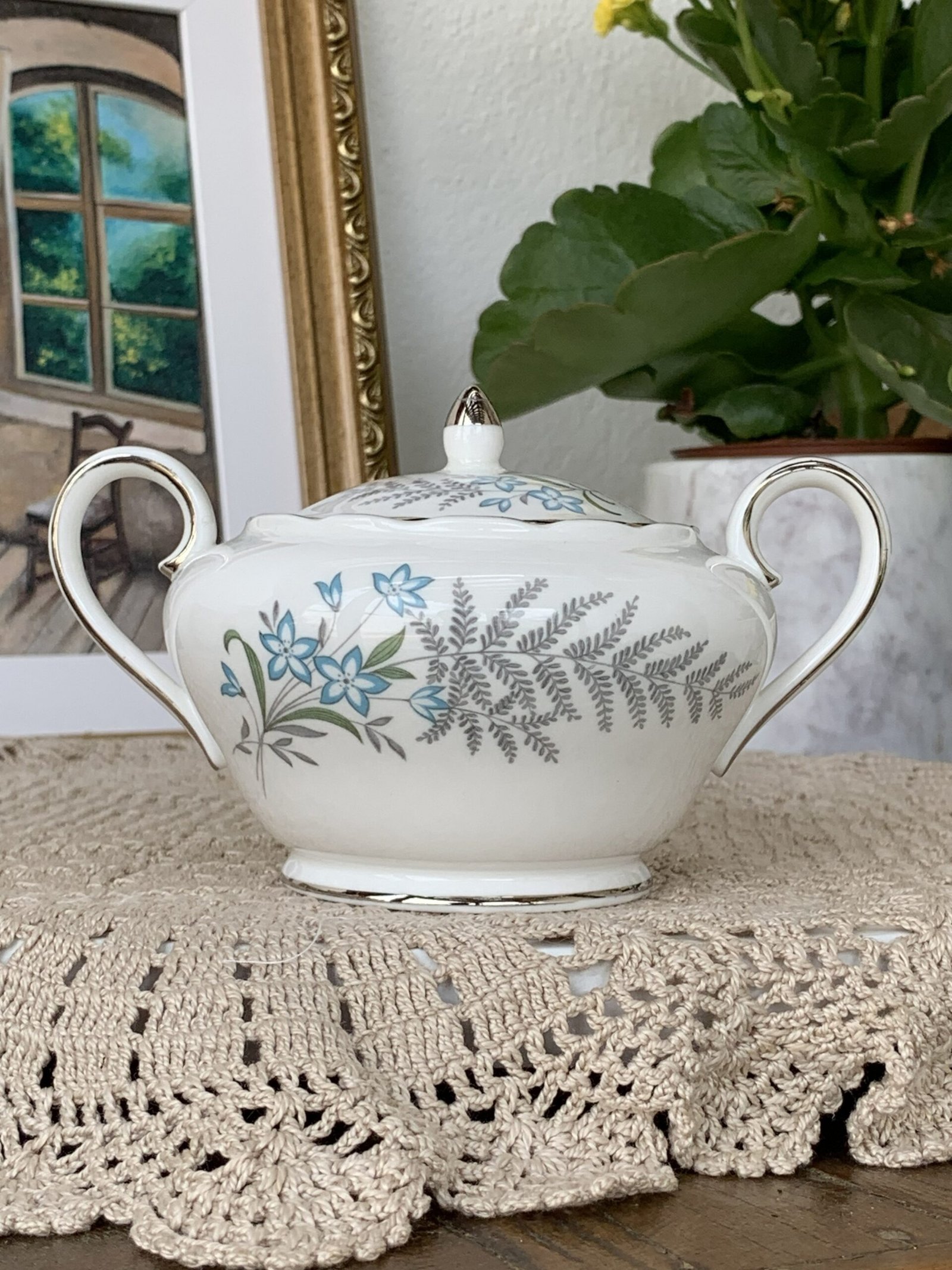 Açucareiro Inglês Imperial Royal Fern com Tampa - Imagem 1