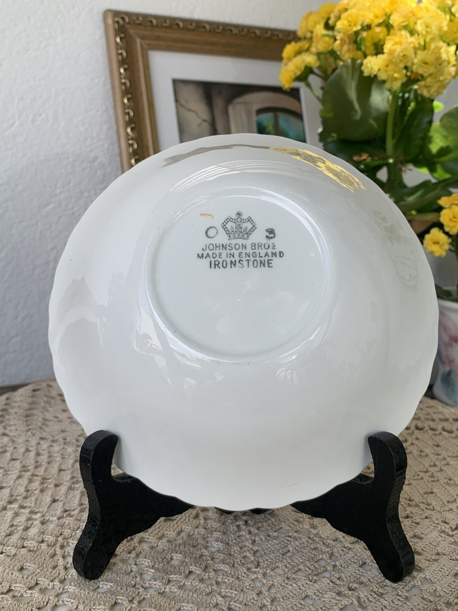 Bowl Johnson Bros com Guirlanda Floral Azul e Verde - Imagem 2