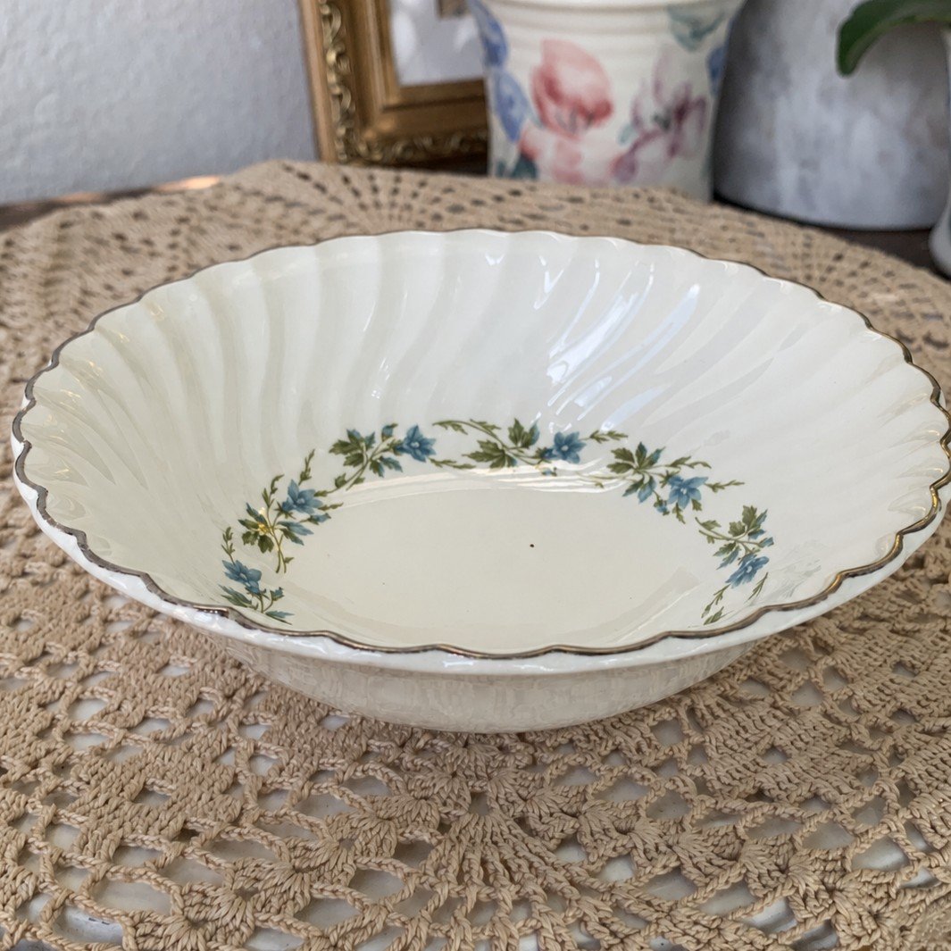 Bowl Johnson Bros com Guirlanda Floral Azul e Verde - Imagem 3