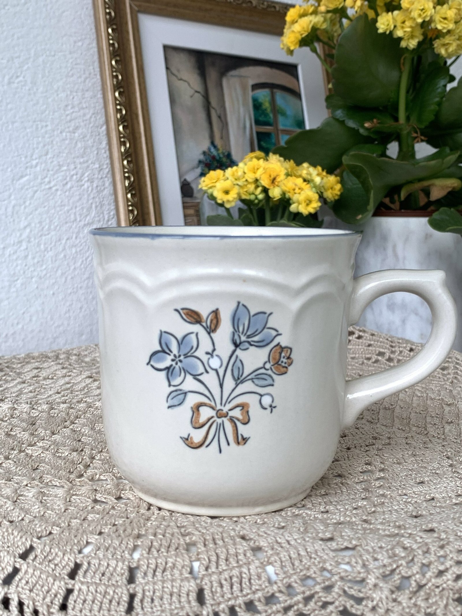Caneca com Pires Cordella Floral em Stoneware Japonês - Imagem 2