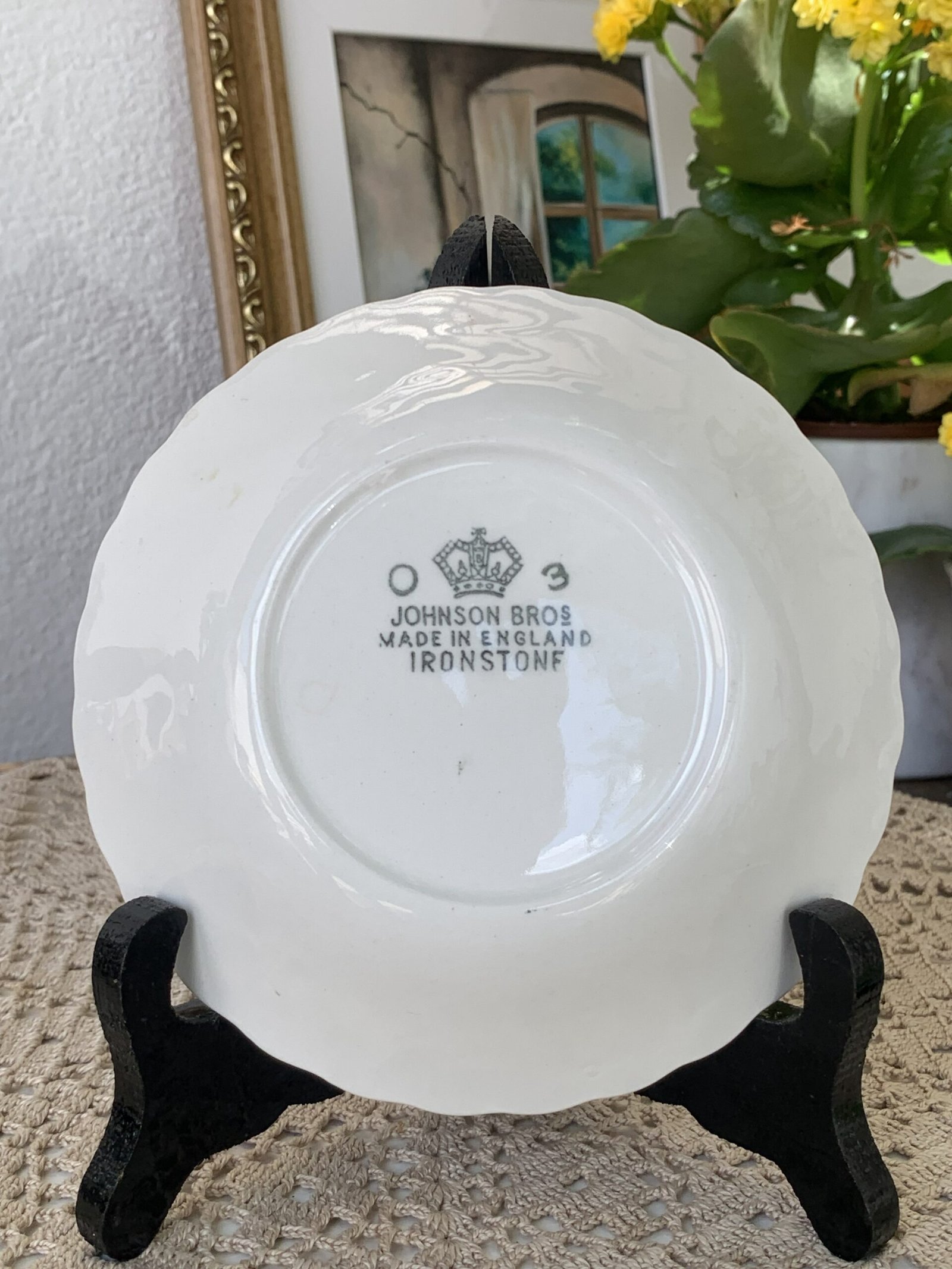 Finger Bowl Johnson Bros com Guirlanda Azul e Verde - Imagem 2