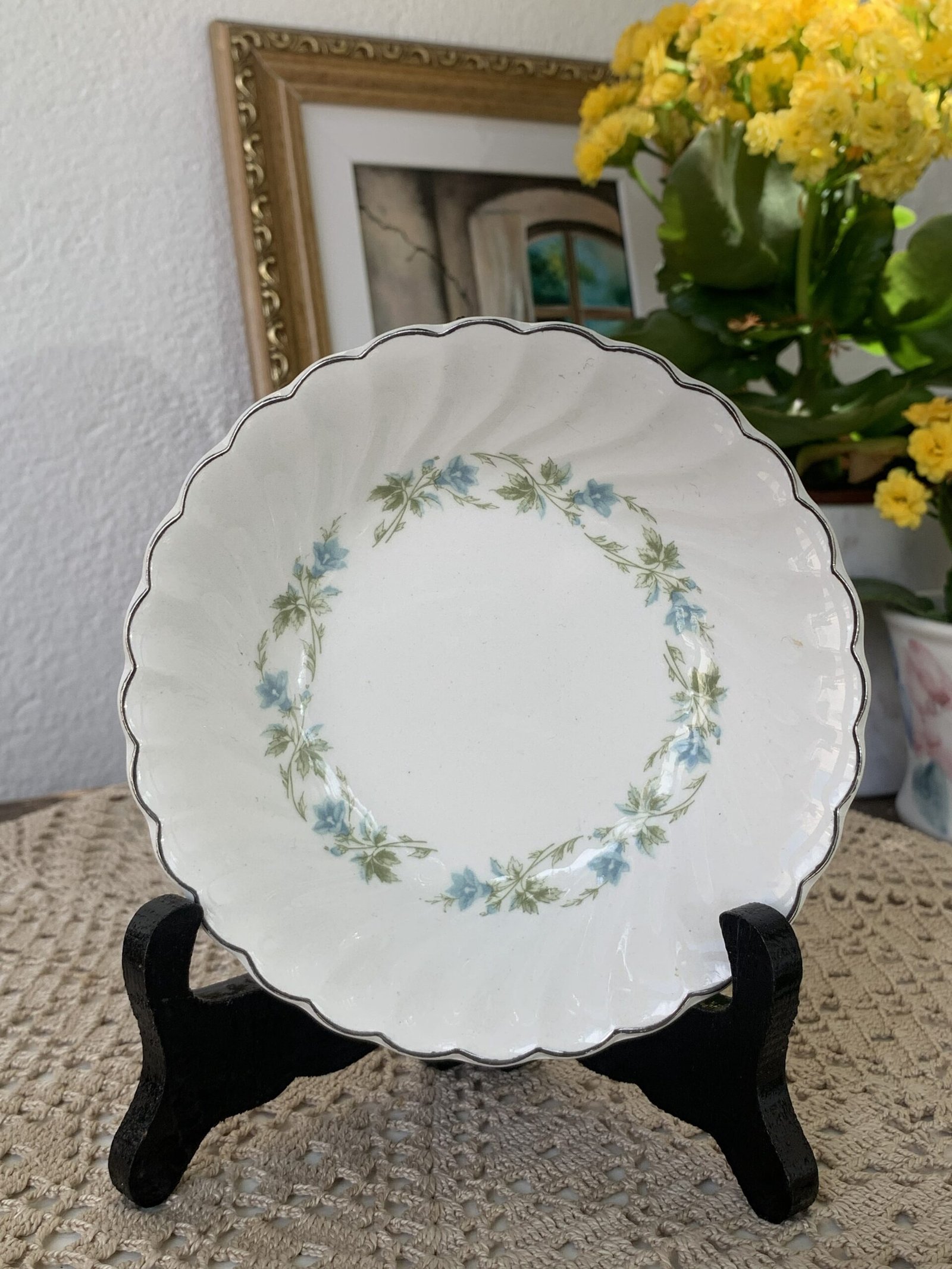 Finger Bowl Johnson Bros com Guirlanda Azul e Verde - Imagem 1