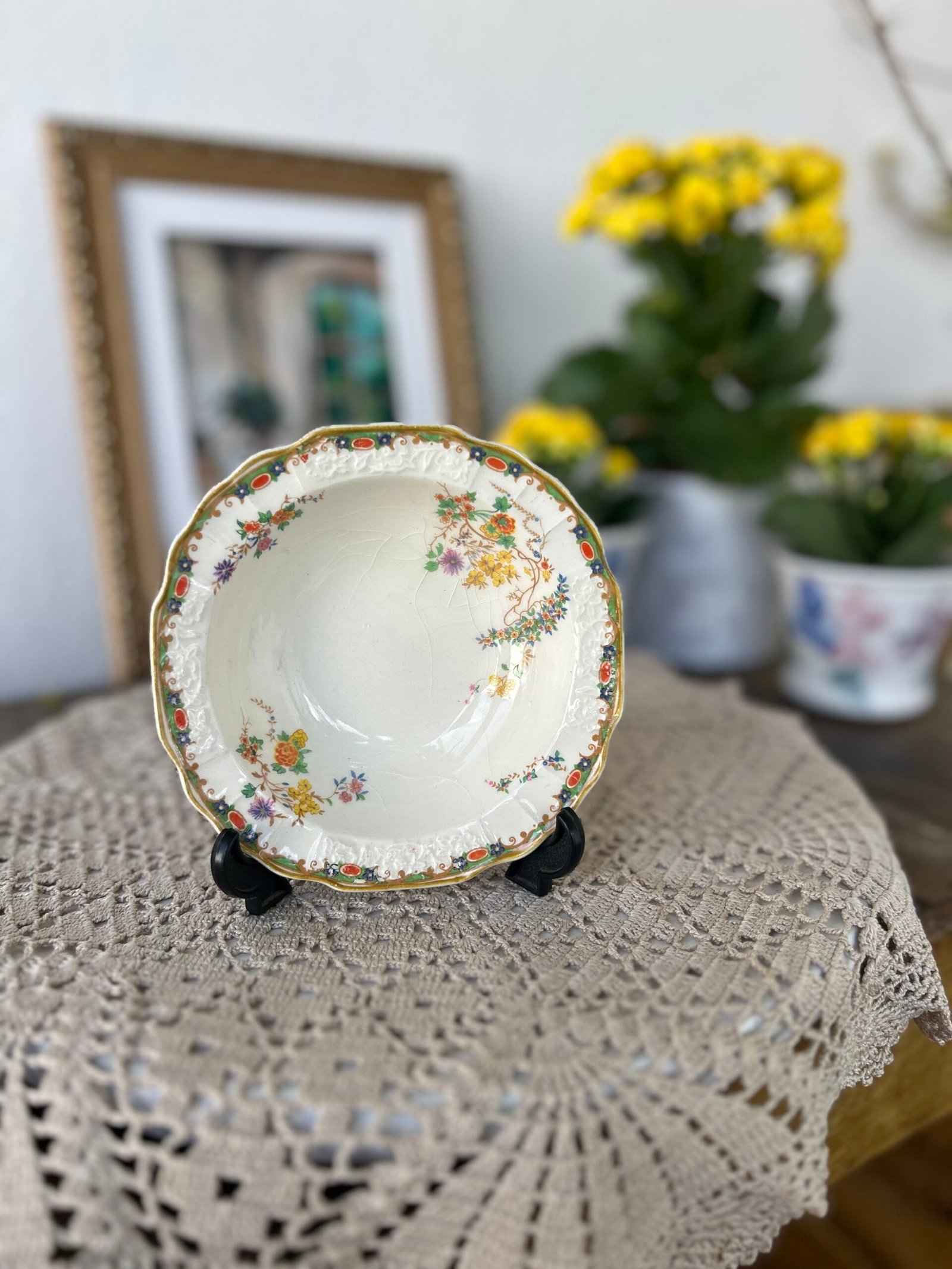 Finger bowl inglês Myott Staffordshire – Floral Vintage - Imagem 1