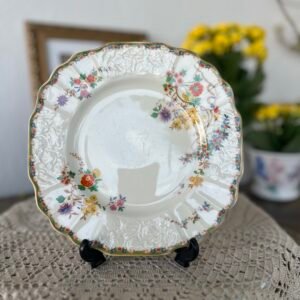 Prato de sobremesa inglês Myott Sunshine Susie floral vintage