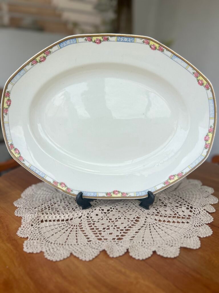Travessa oval inglesa vintage W. H. Grindley