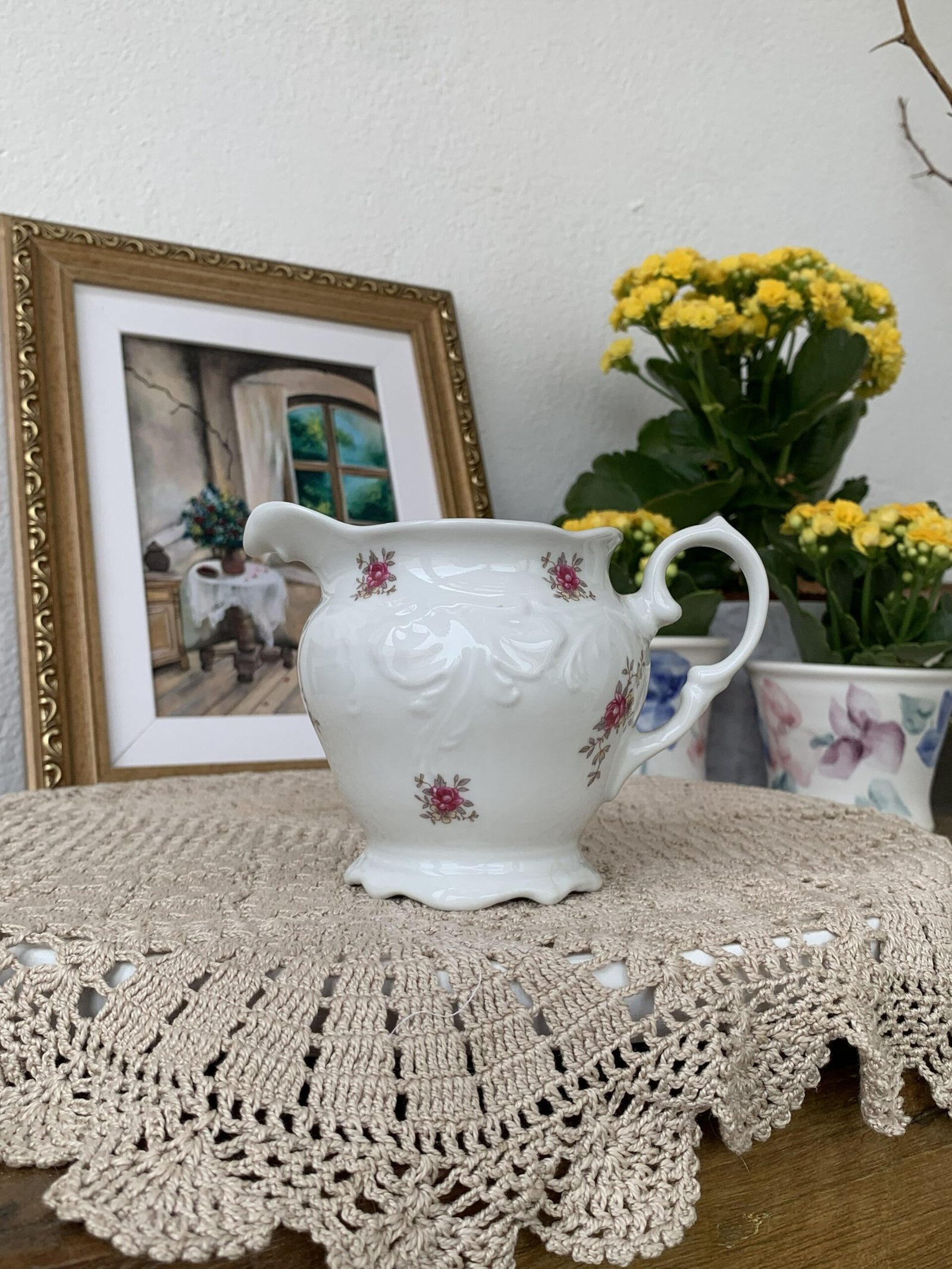 Leiteira Polonesa Wałbrzych com Rosas e Relevos - Imagem 1