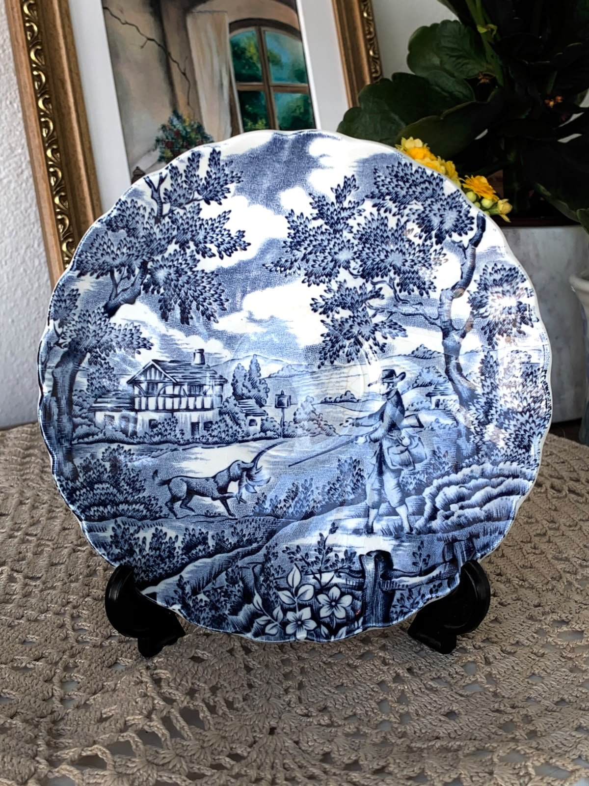 Xícara com Pires Myott The Hunter Azul e Branco - Imagem 3