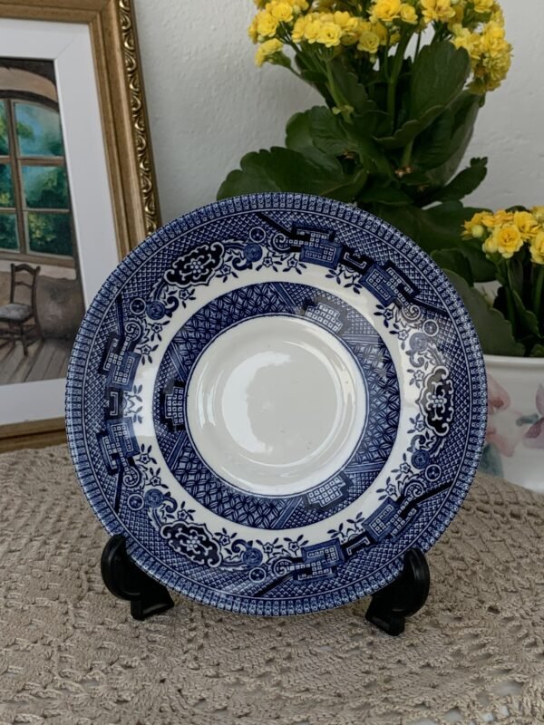Pires Inglês Azul e Branco com Flores e Pássaros - Imagem 3