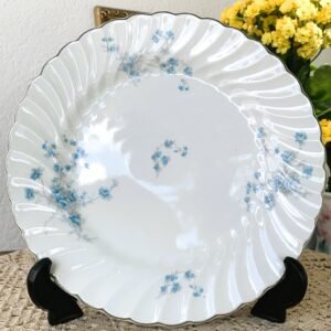 Prato de Sobremesa Johnson Bros Snowhite Regency com Ramos Azuis